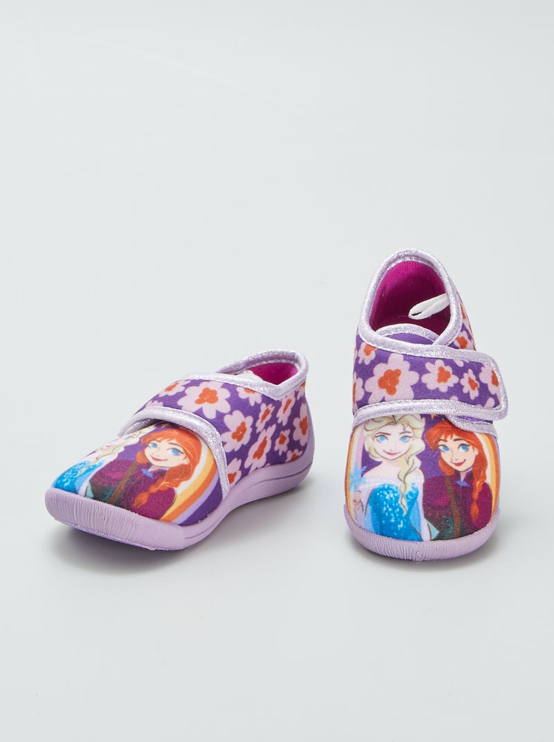 Chaussons bas 'La Reine des neiges' 'Disney' avec scratch Violet - Kiabi