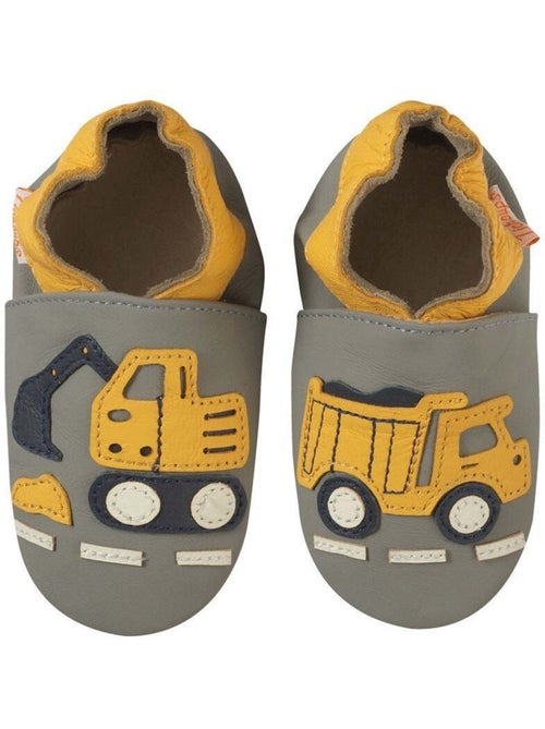 Chaussons b?b? cuir souple Bartholom? le chantier - Kiabi