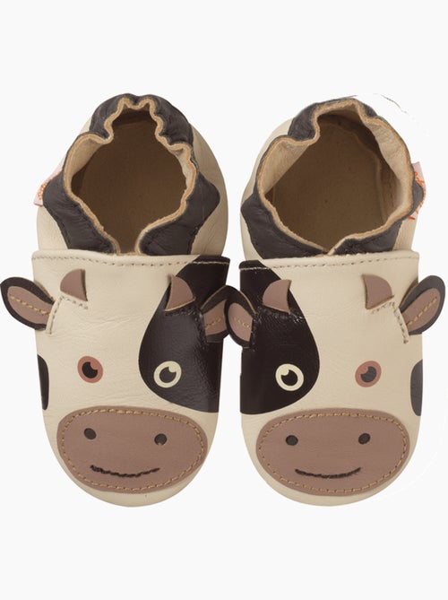 Chaussons b?b? cuir souple Cache-cache la vache - Kiabi