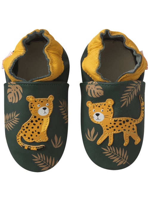 Chaussons b?b? cuir souple C?sar le jaguar - Kiabi
