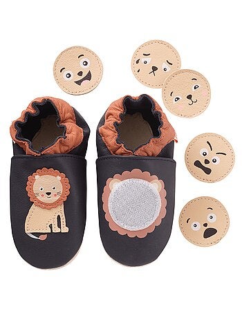 Chaussons b?b? cuir souple ? emotions