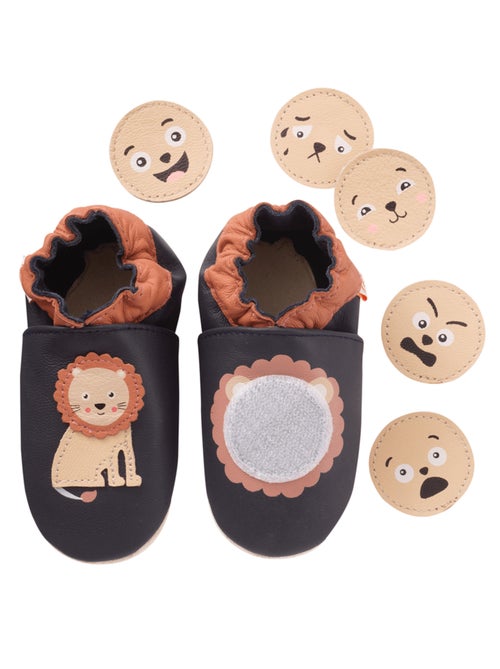 Chaussons b?b? cuir souple ? emotions - Kiabi Chaussons b?b? cuir souple ? emotions - Kiabi