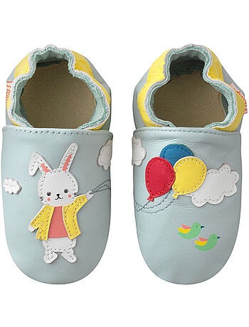 Chaussons b?b? cuir souple Merlin le lapin