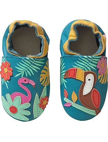 Chaussons b?b? cuir souple Soizic sous les tropiques