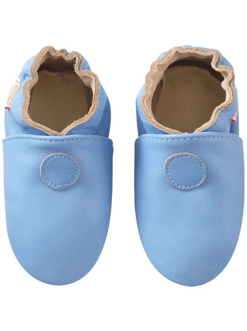 Chaussons b?b? cuir souple uni - Kiabi