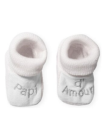 chaussons bébé avec broderie papi d'amour