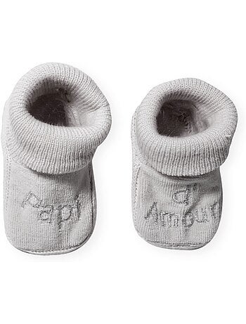 Chaussons bébé avec broderie papi d'amour