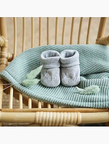 Chaussons bébé avec broderie papi d'amour