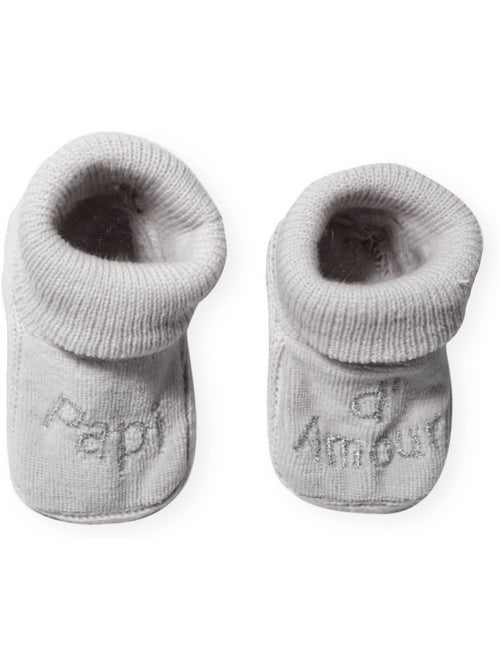 Chaussons bébé avec broderie papi d'amour - Kiabi