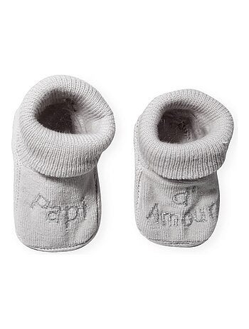 chaussons bébé avec broderie papi d'amour