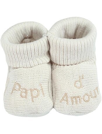 chaussons bébé avec broderie papi d'amour