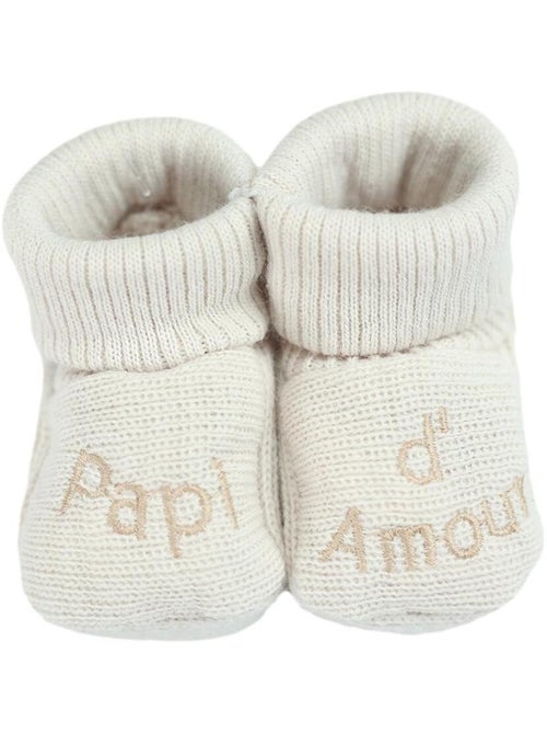 chaussons bébé avec broderie papi d'amour - Kiabi