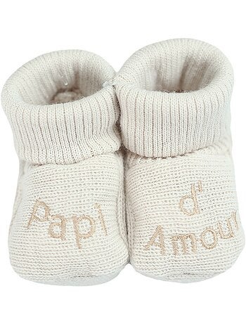 Chaussons Bébé Avec Broderie Papi D'amour