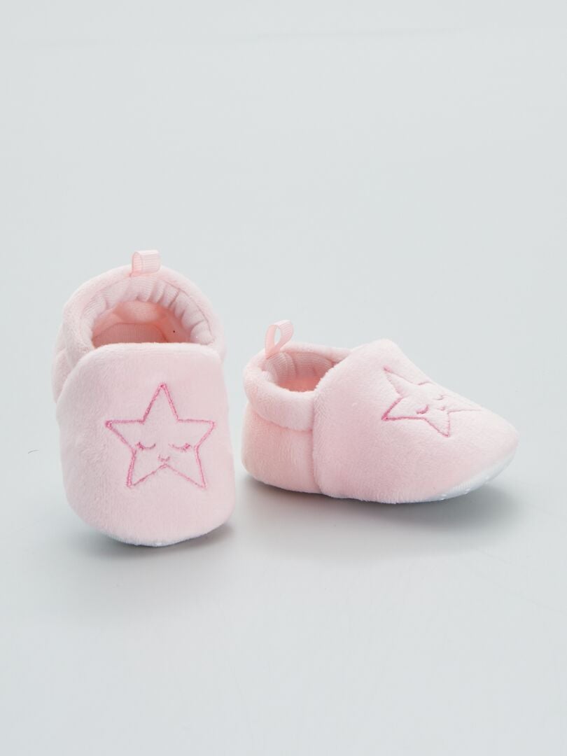 Chaussons bébé brodé - étoile rose - Kiabi