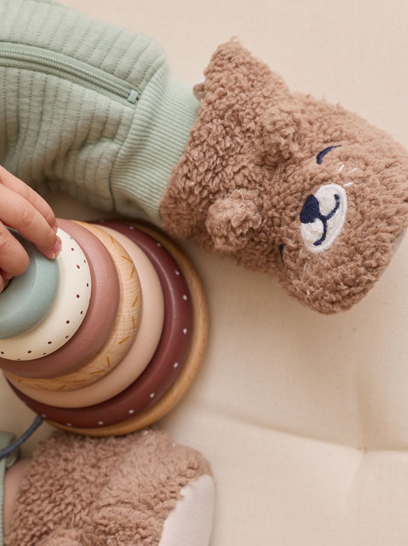 Chaussons bébé Charly Marron - Kiabi