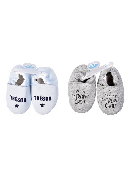 Chaussons bébé Cocooning Fantaisie - Pack de 2 - Kiabi
