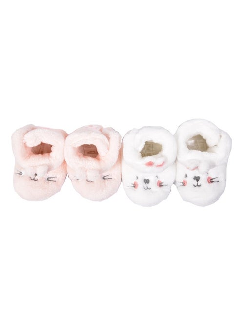 Chaussons bébé Cocooning Fantaisie - Pack de 2 - Kiabi