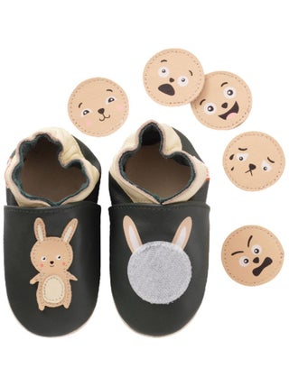 Chaussons bébé cuir souple à emotions