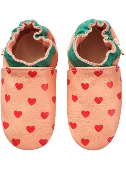 Chaussons bébé cuir souple cœurs - Kiabi Chaussons bébé cuir souple cœurs - Kiabi
