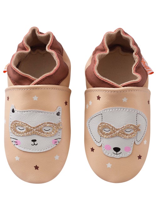 Chaussons bébé cuir souple Côme et Claire au bal masqué - Kiabi