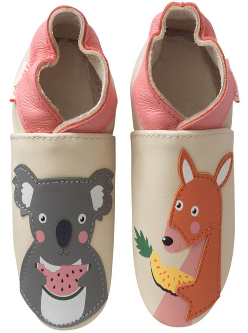 Chaussons bébé cuir souple Elliot et Salomé en été - Kiabi