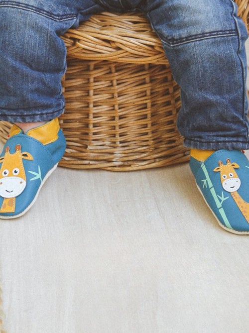 Chaussons bébé cuir souple Gaby la girafe - Kiabi