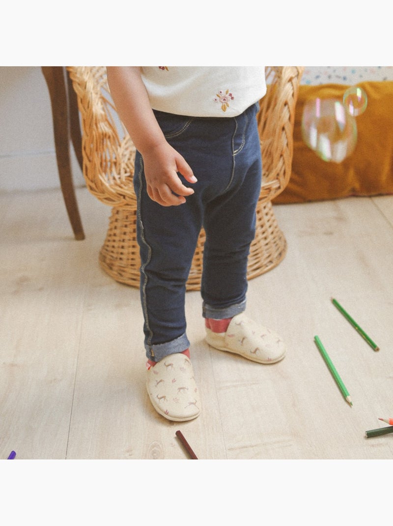 Chaussons bébé cuir souple Gaëlle les gazelles Beige - Kiabi