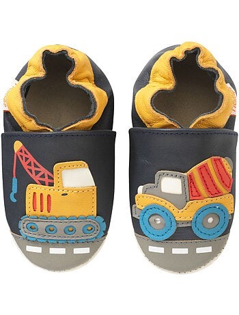 Chaussons bébé cuir souple Germain la grue