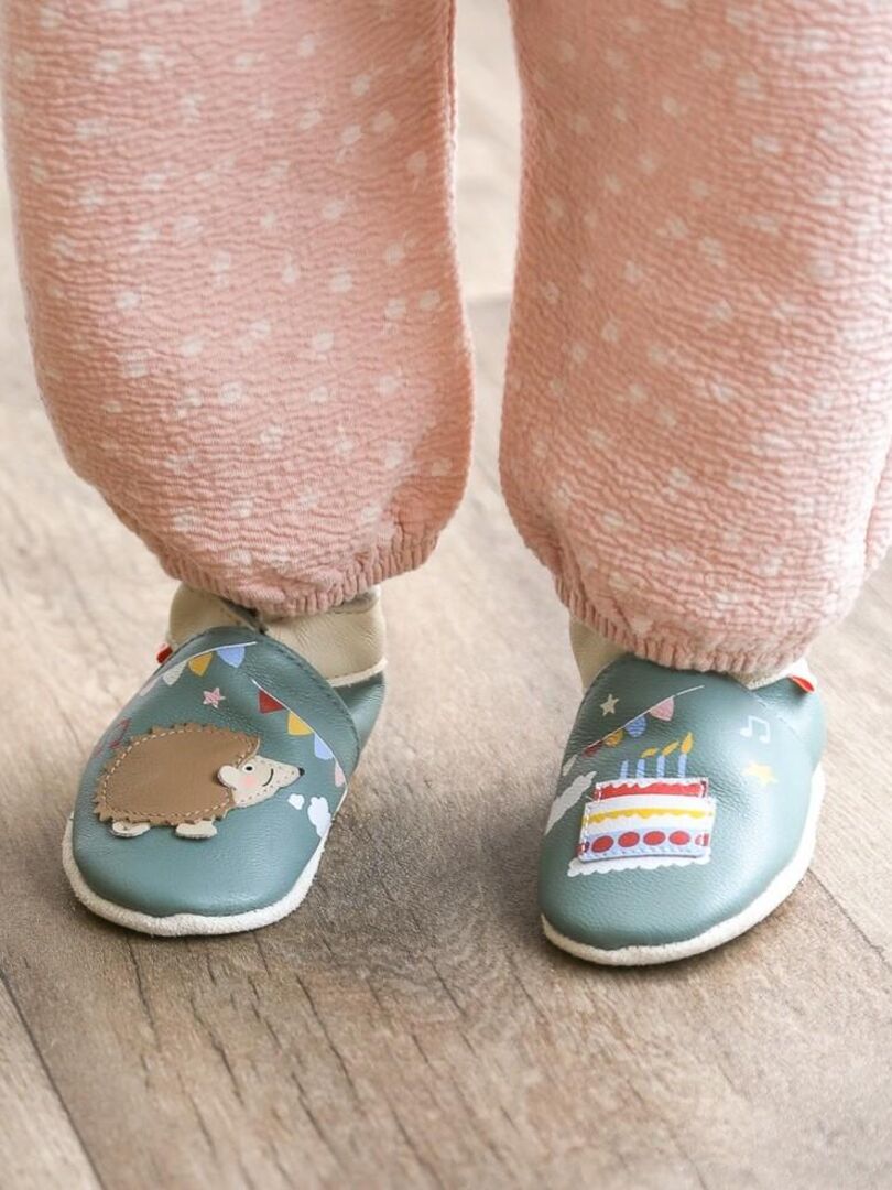 Chaussons Bébé Billy Le Lion En Cuir Souple - Marque Liloopop - Confort Et Souplesse Garantis - 4