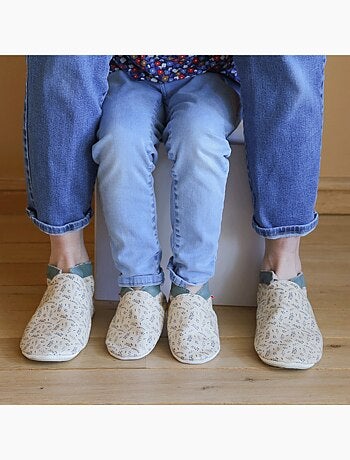Chaussons bébé cuir souple Jo l'eucalyptus