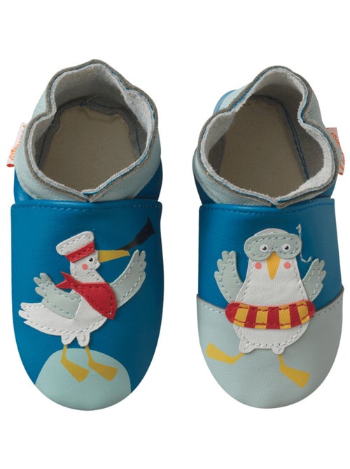 Chaussons bébé cuir souple Juliette la mouette - Kiabi