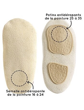 Chaussons bébé cuir souple léopard