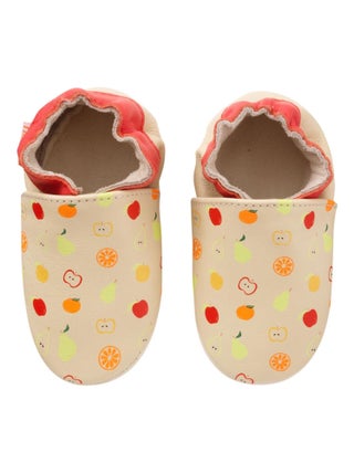 Chaussons bébé cuir souple Lévi les fruits