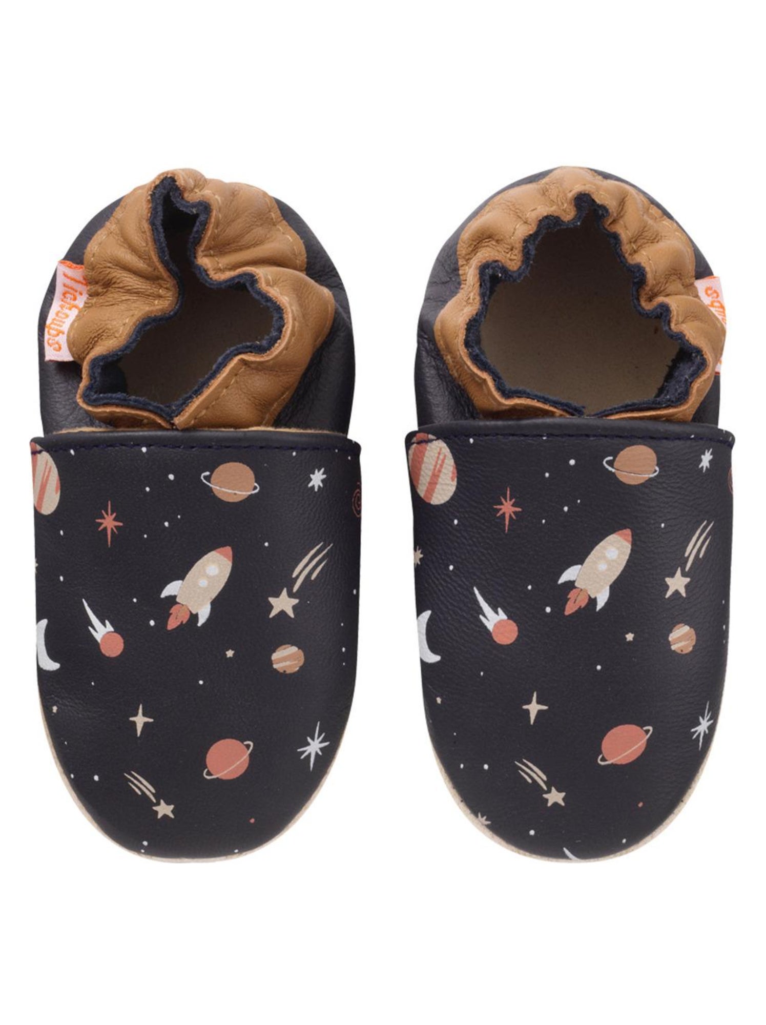 Chaussons bebe cuir souple Maxence dans l espace Bleu marine Kiabi nu