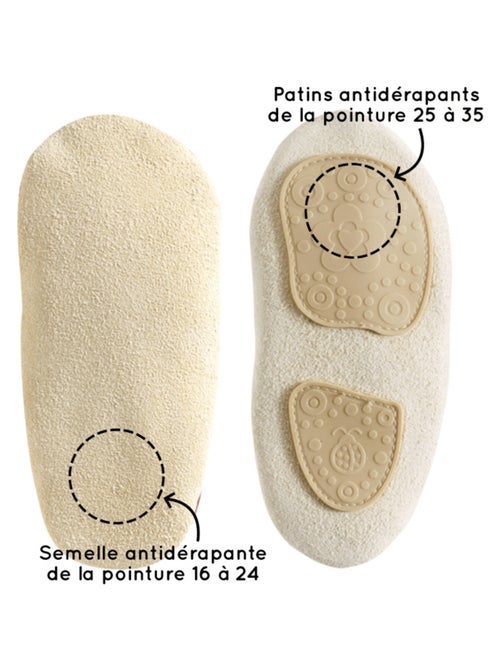Chaussons bébé cuir souple Merlin le lapin - Kiabi