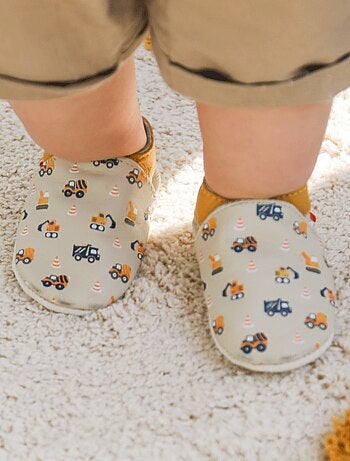 Chaussons bébé cuir souple Milo les travaux