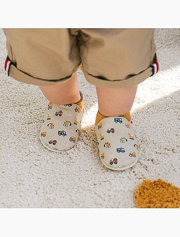 Chaussons bébé cuir souple Milo les travaux