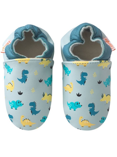 Chaussons bébé cuir souple Nestor les dinosaures - Kiabi