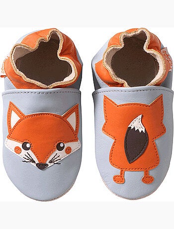 Chaussons bébé cuir souple Oscar le renard