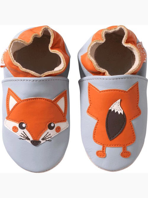Chaussons bébé cuir souple Oscar le renard - Kiabi