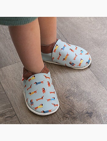 Chaussons bébé cuir souple raphaël les teckels