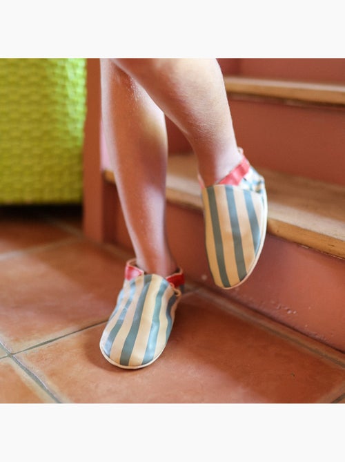 Chaussons bébé cuir souple rayures - Kiabi Chaussons bébé cuir souple rayures - Kiabi
