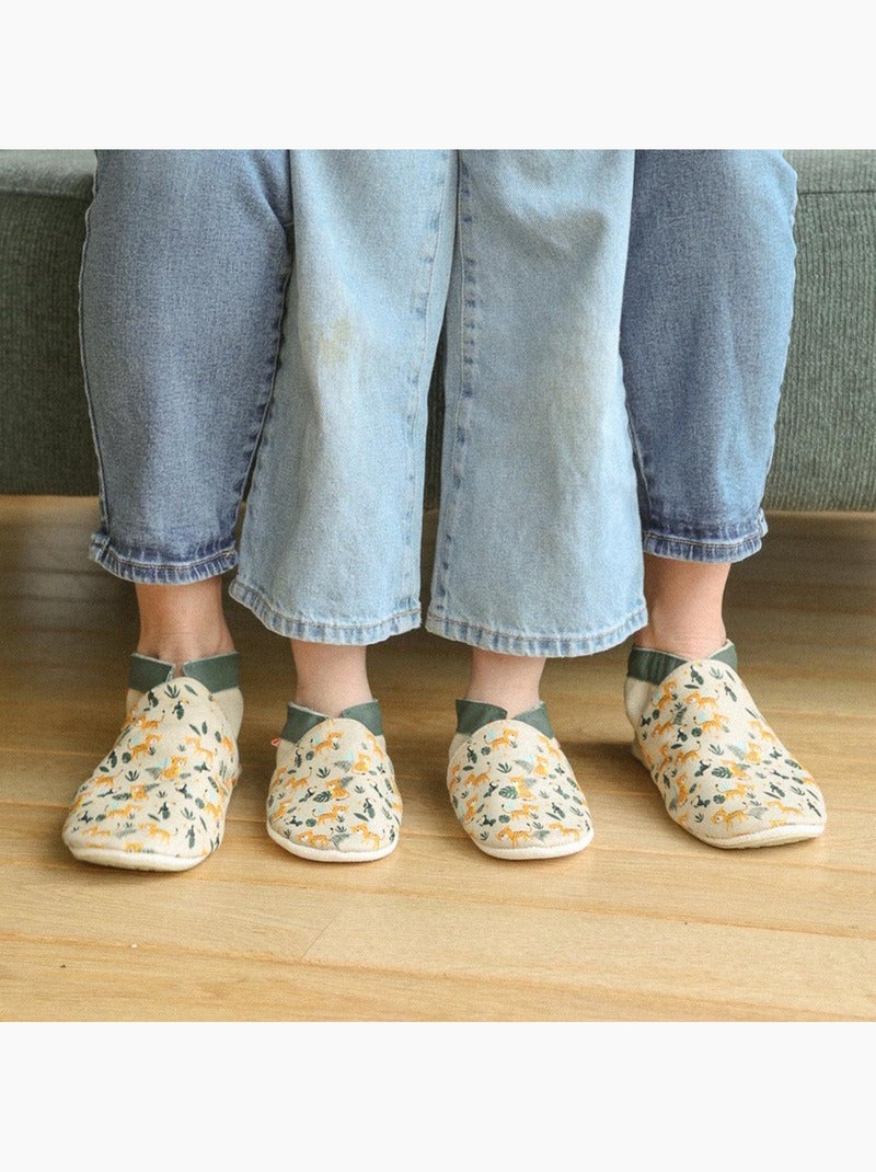 Chaussons bébé cuir souple Romy et Jules s'amusent Beige - Kiabi