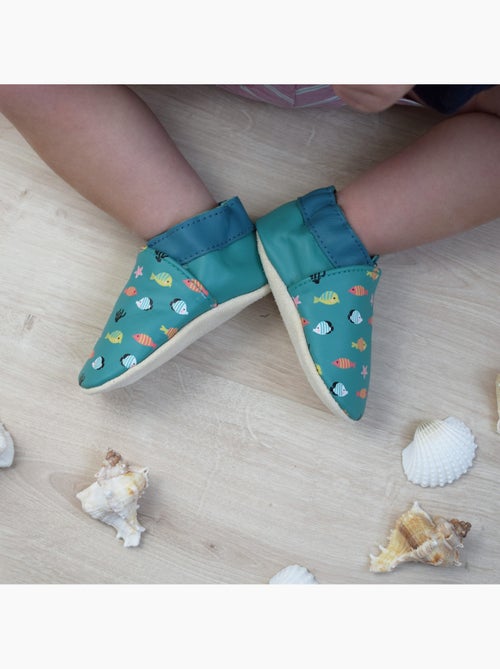 Chaussons bébé cuir souple simon et ninon les poissons - Kiabi Chaussons bébé cuir souple simon et ninon les poissons - Kiabi