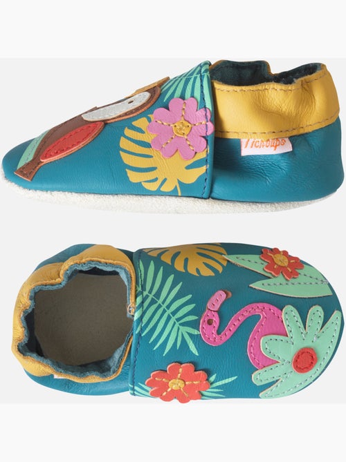 Chaussons bébé cuir souple Soizic sous les tropiques - Kiabi