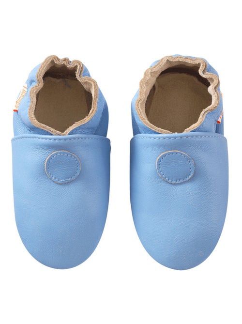 Chaussons bébé cuir souple uni - Kiabi