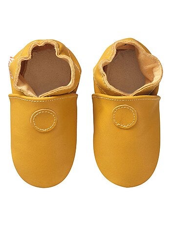 Chaussons bébé cuir souple Uni