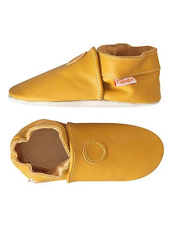 Chaussons bébé cuir souple Uni