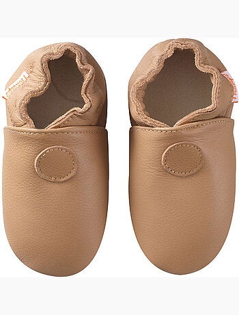 Chaussons bébé cuir souple Uni