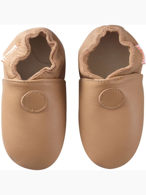Chaussons bébé cuir souple Uni - Kiabi